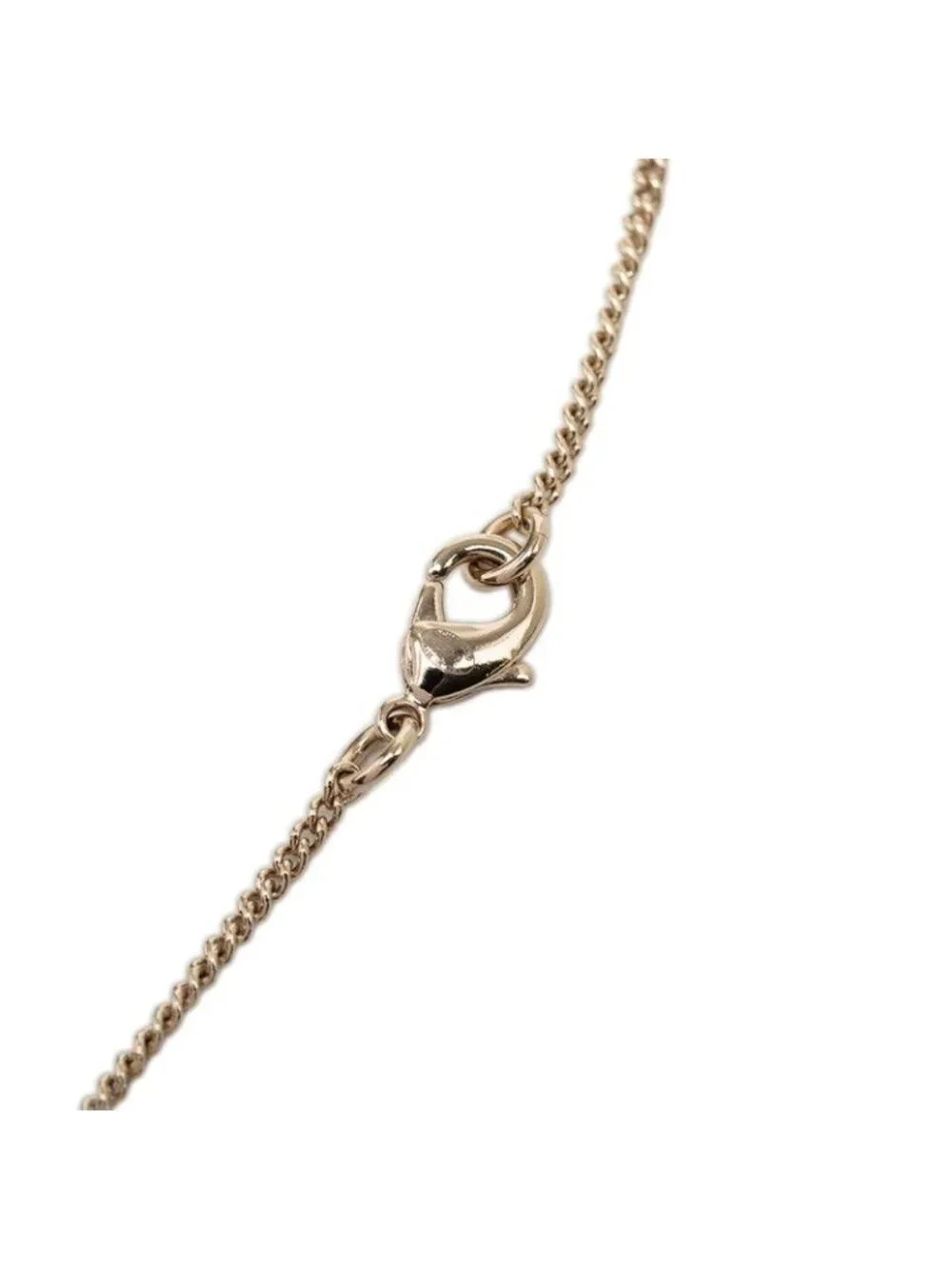 Chanel Heart CC Logo Necklace Gold Plated Rhinestone Bijuu